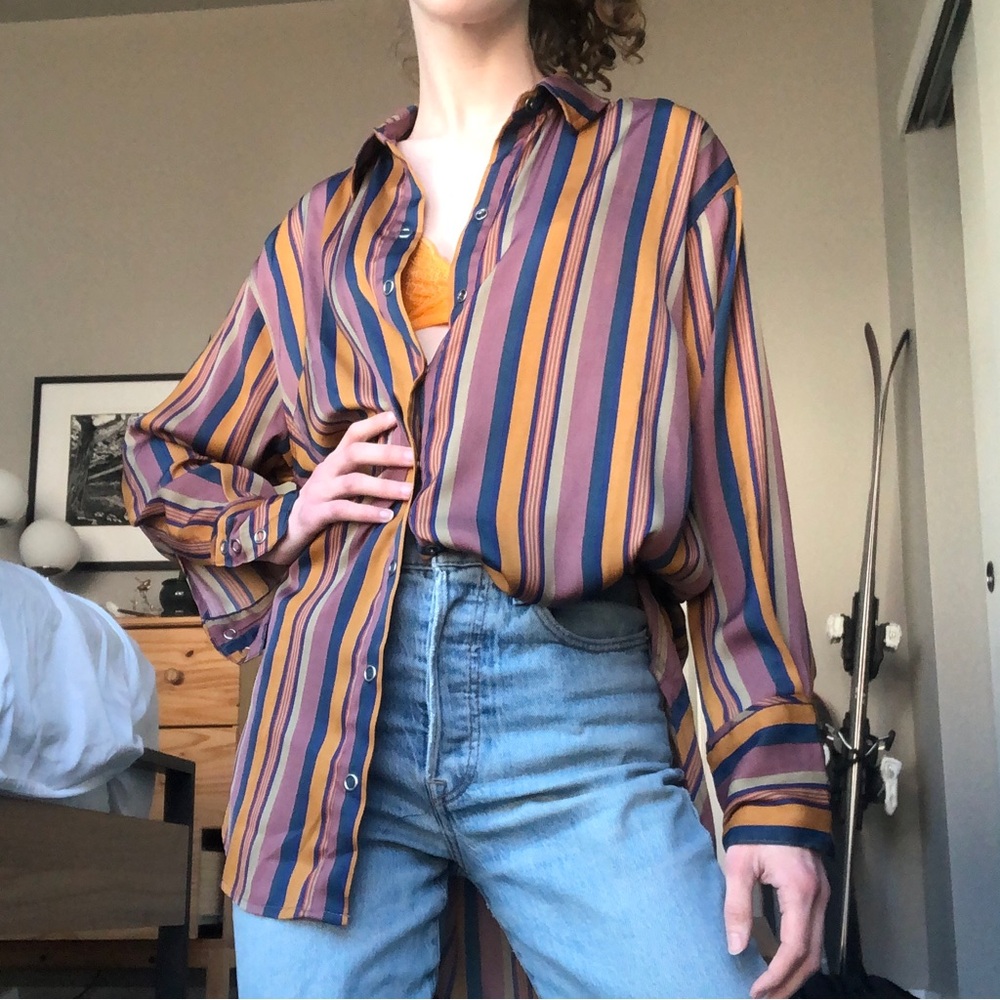 Free People Multicolor Striped Blouse